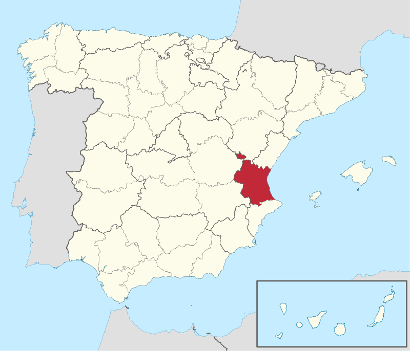 mapa de la provincia de Valencia