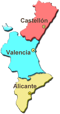 mapa comunidad valenciana