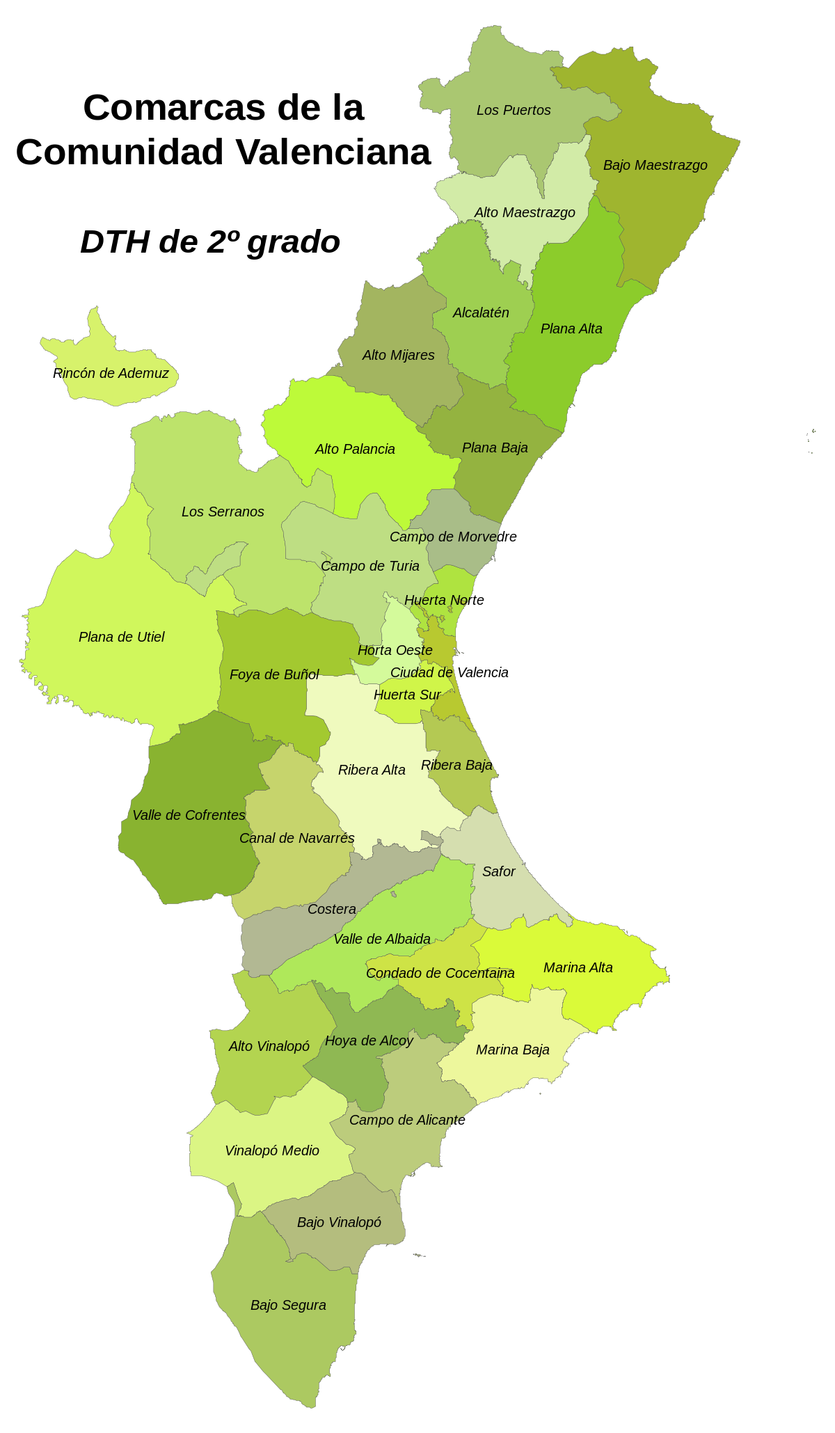 MAPA DE LA COMUNIDAD VALENCIANA